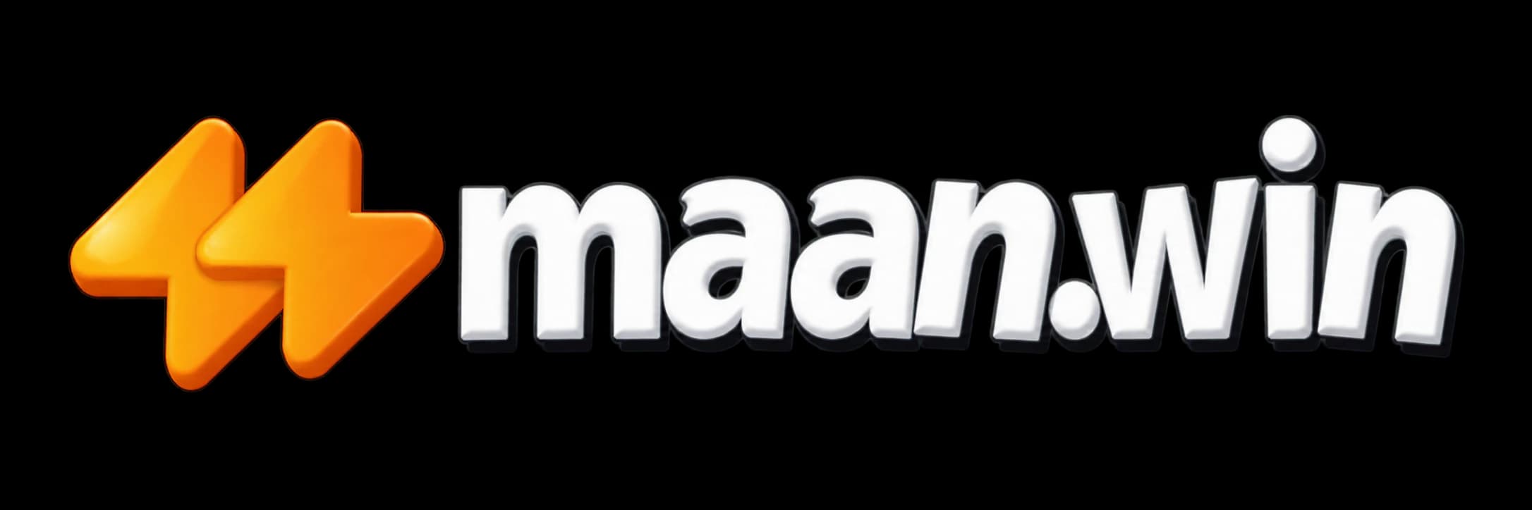 MaanWin wordmark with an orange double-lightning symbol